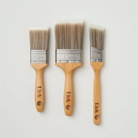 Lick Pro Tools Bamboo Handle Brush Set Of 3 (Angled & Flat)