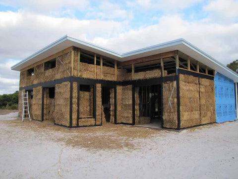 Straw bale house eco friendly construction
