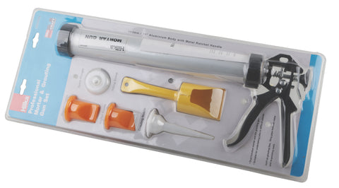 Hilka Pro Mortar & Grouting Gun Set with nozzles, spare plunger and filling scoop