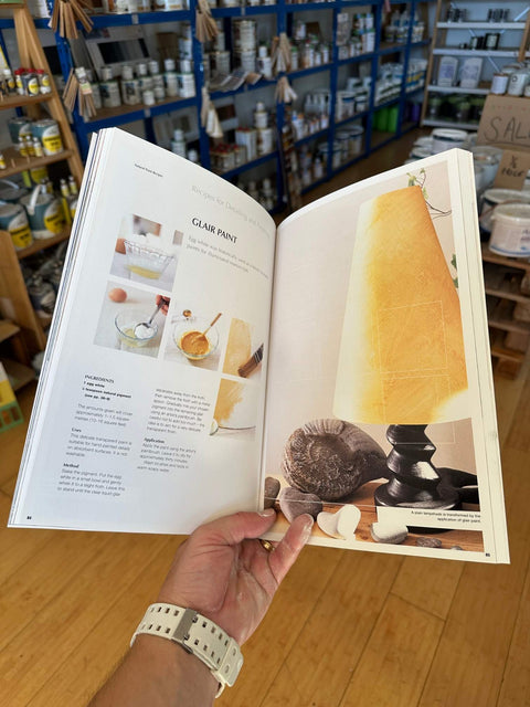 Inside pages of The Natural Paint Decorator showing a natural paint recipe